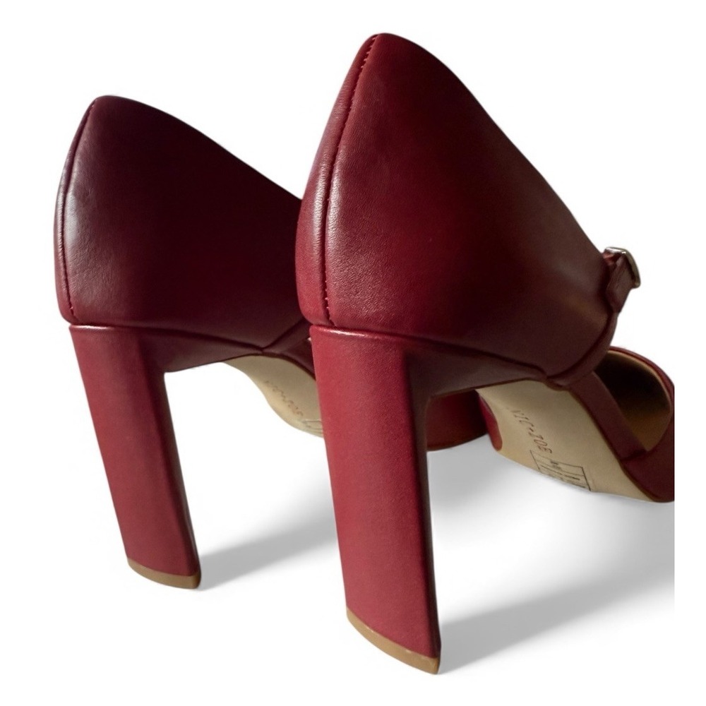 NEW Nic+Zoe "Vee" Red D'Orsay Heels US SZ 8 Leather Cherry Red Mary Jane - Picture 5 of 7